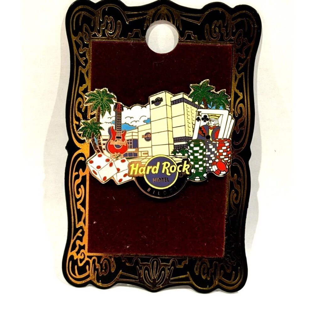 HARD ROCK HOTEL CASINO DICE CHIPS CARDS BILOXI MISSISSIPPI LAPEL PIN LOT NEW
